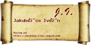 Jakubács Iván névjegykártya
